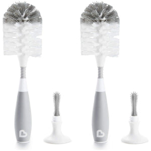 Munchkin Bristle Bottle Brush, Grey, 2 Pack,735282213922