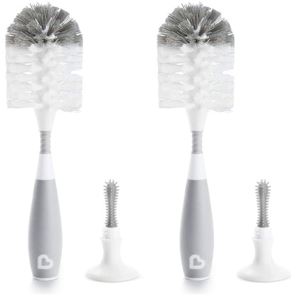 Munchkin Bristle Bottle Brush, Grey, 2 Pack,735282213922