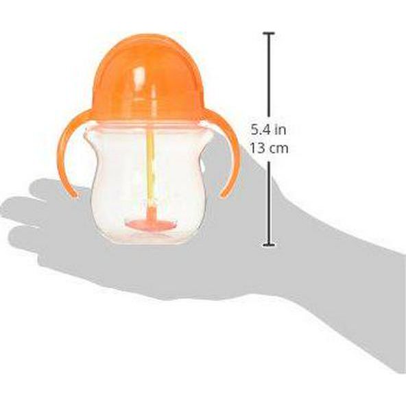Munchkin Click Lock Weighted Straw Cup, 7 Ounce, Orange, Pack Of 1,735282108419
