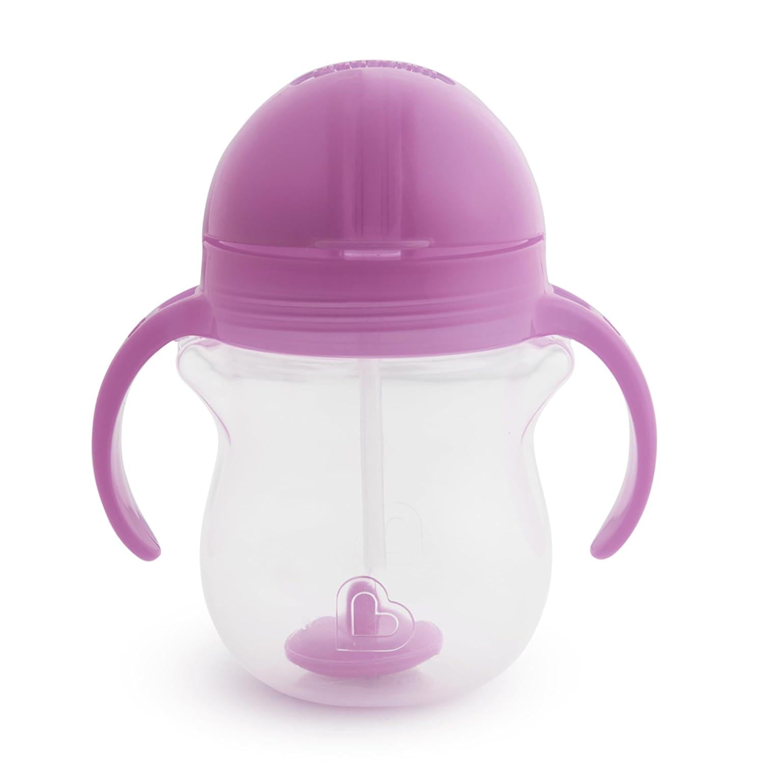 Munchkin Click Lock Weighted Straw Cup, 7 Ounce, Orange, Pack Of 1,735282108419