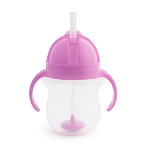 Munchkin Click Lock Weighted Straw Cup, 7 Ounce, Orange, Pack Of 1,735282108419