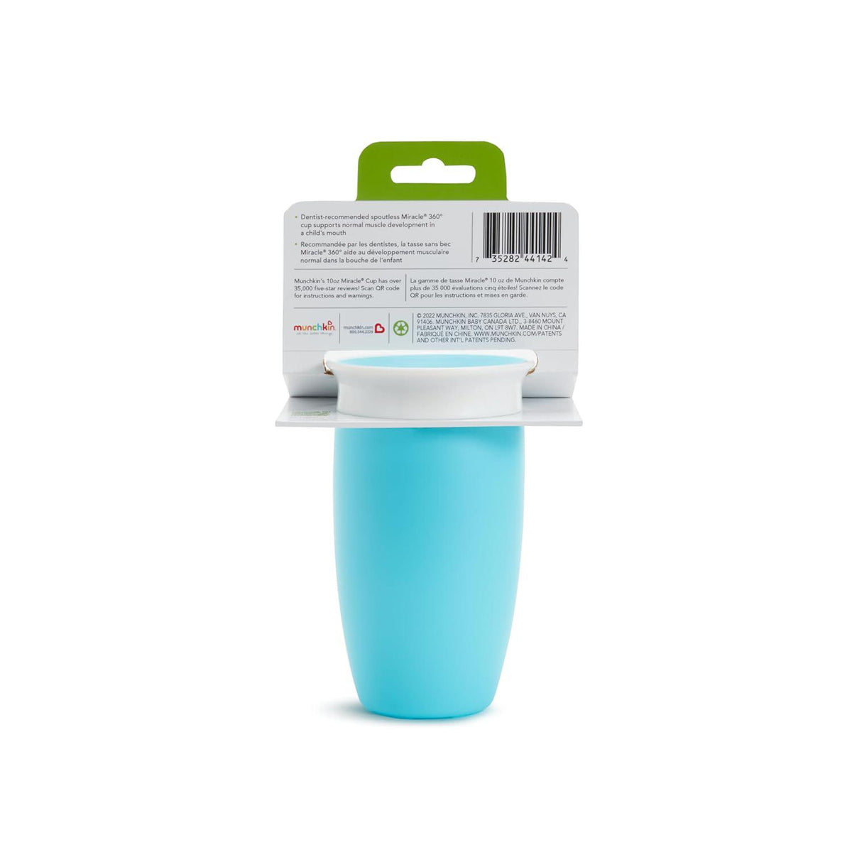 Munchkin Miracle 360 Toddler Sippy Cup, 10 Ounce, Blue,735282179808