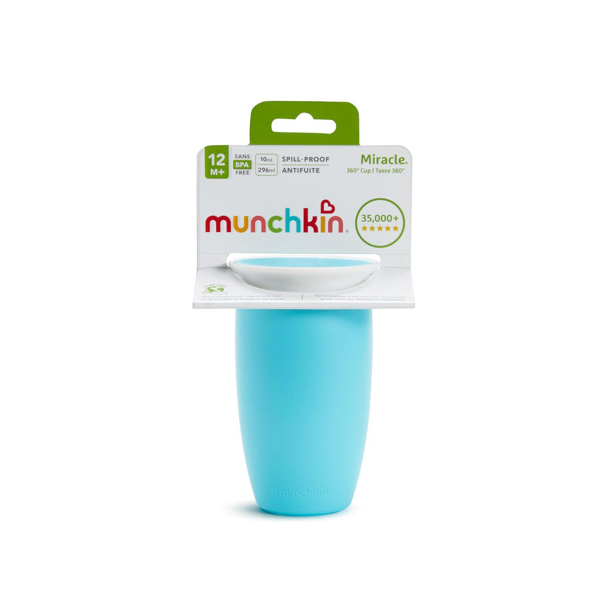 Munchkin Miracle 360 Toddler Sippy Cup, 10 Ounce, Blue,735282179808