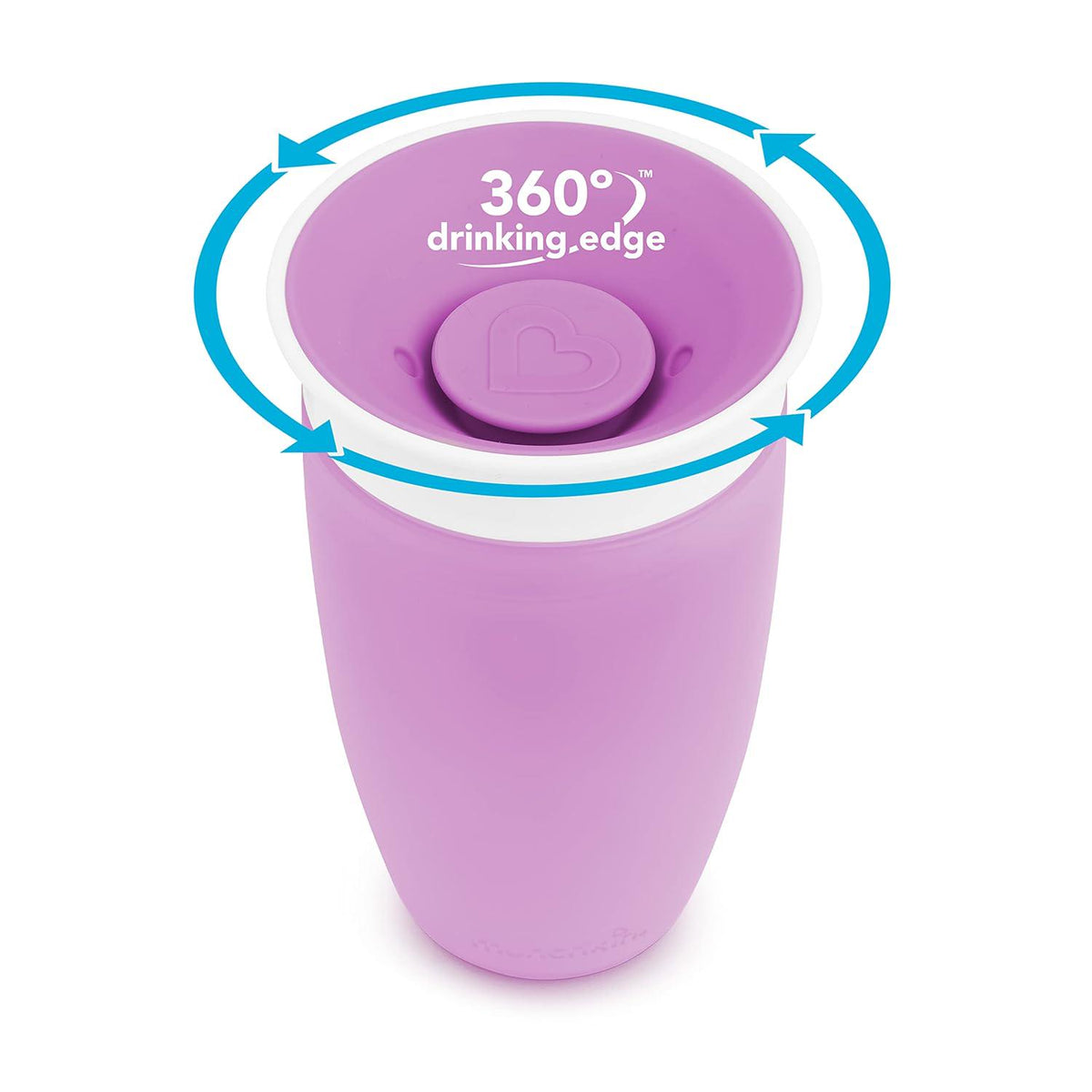 Munchkin Miracle 360 Toddler Sippy Cup, Spill Proof, 10 Ounce, 2 Pack, Pink/Purple,735282179280