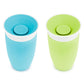 Munchkin Miracle 360 Toddler Sippy Cup, Spill Proof, 10 Ounce, 2 Pack, Green/Blue,735282470202