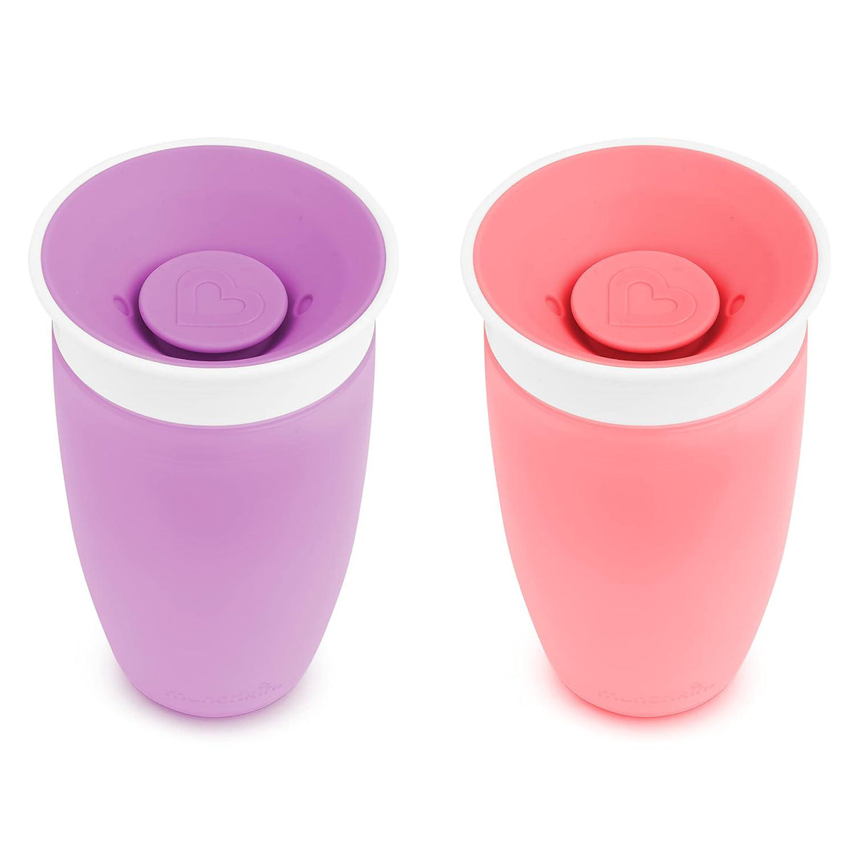 Munchkin Miracle 360 Toddler Sippy Cup, Spill Proof, 10 Ounce, 2 Pack, Pink/Purple,735282179280