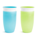 Munchkin Miracle 360 Toddler Sippy Cup, Spill Proof, 10 Ounce, 2 Pack, Green/Blue,735282470202