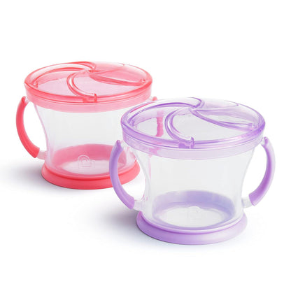 Munchkin Snack Catcher Toddler Snack Cups, 2 Pack, Pink/Purple,735282179242