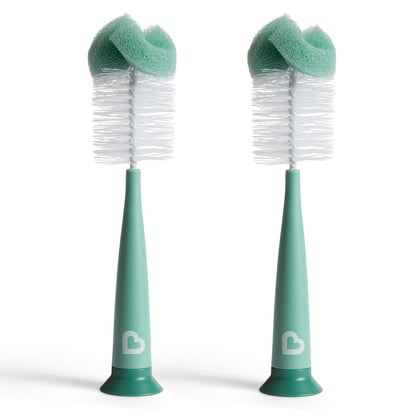 Munchkin Sponge Bottle Brush, Modern Design, 2 Pack, Sage,735282381461