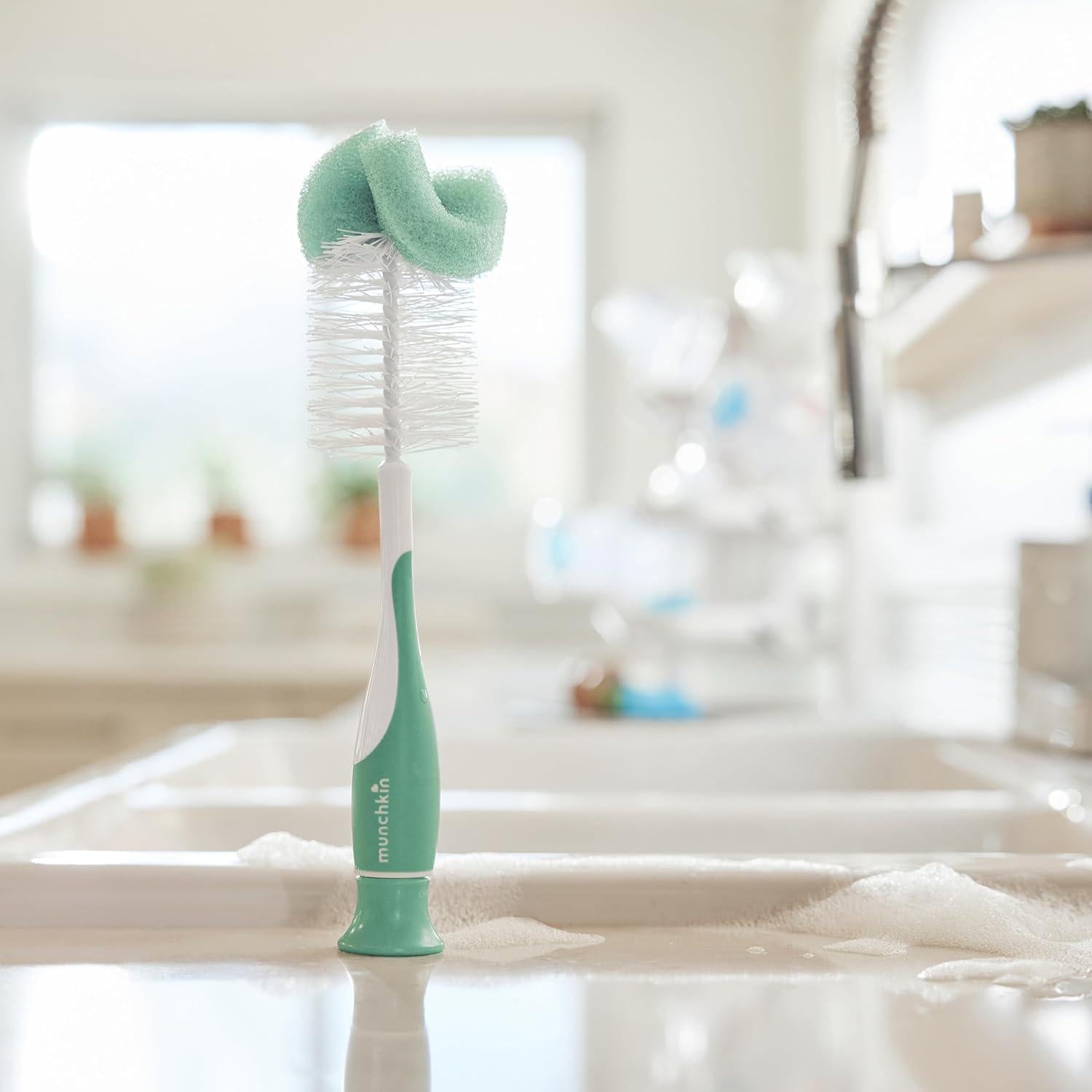 Munchkin Sponge Bottle Brush, 2 Pack, Green,735282271809