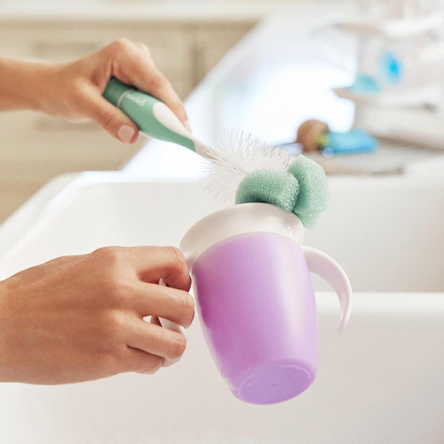 Munchkin Sponge Bottle Brush, 2 Pack, Green,735282271809