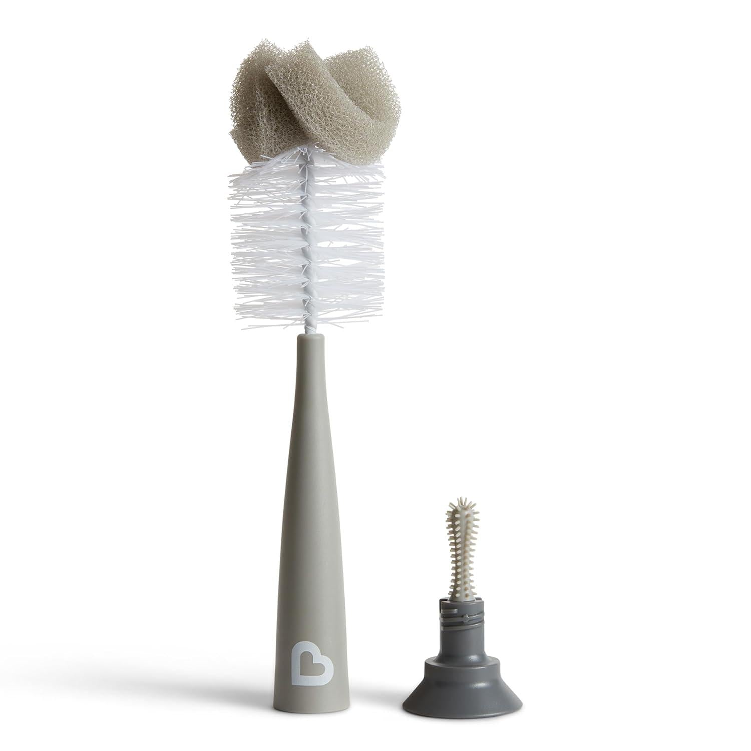 Munchkin Sponge Bottle Brush, Modern Design, 2 Pack, Grey,735282381454