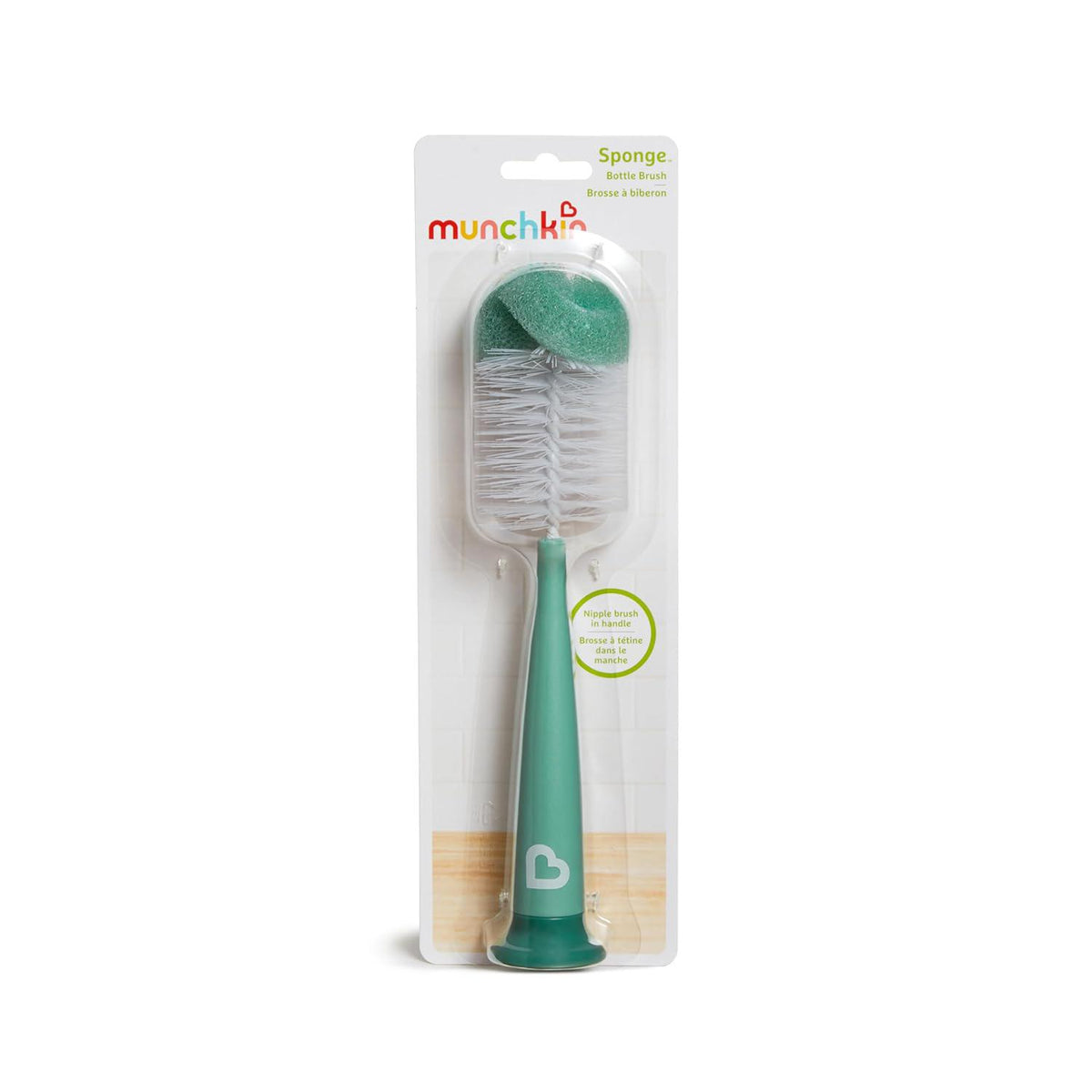 Munchkin Sponge Bottle Brush, Modern Design, 2 Pack, Sage,735282381461