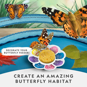 National Geographic Butterfly Growing Kit with Cage Feeder and Voucher for 5 Caterpillars Amazon Exclusive