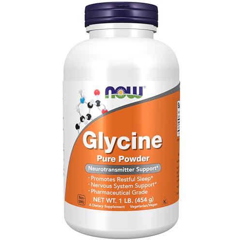 NOW Glycine Pure Powder, 1 lb, Amino Acid Supplement for Neurotransmitter & Sleep Support, Unflavored