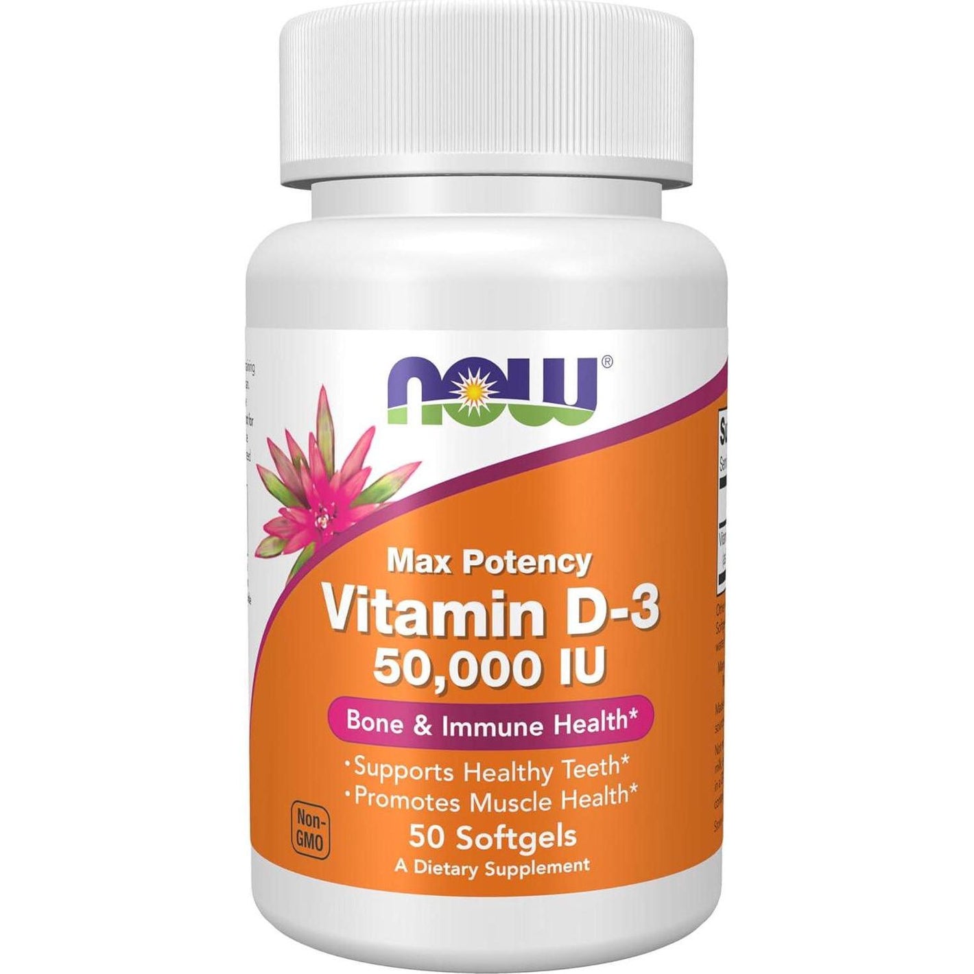 NOW Foods NOW Foods Supplements, Vitamin D-3 50,000 IU Softgels, 50 Softgels