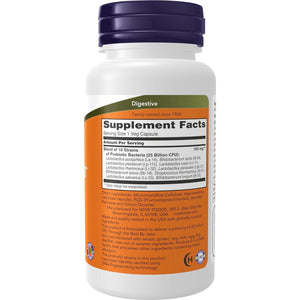 NOW Probiotic-10 25 Billion, 100 Veg Capsules, 10 Strains, Non-Dairy, Gluten & Soy Free, Gut Health Support