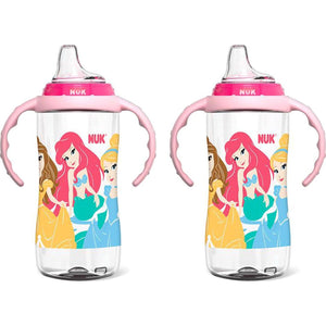 NUK Disney Princess Large Learner Cup 10oz 2pk BPA Free, Spill Proof Sippy Cup,885131701039