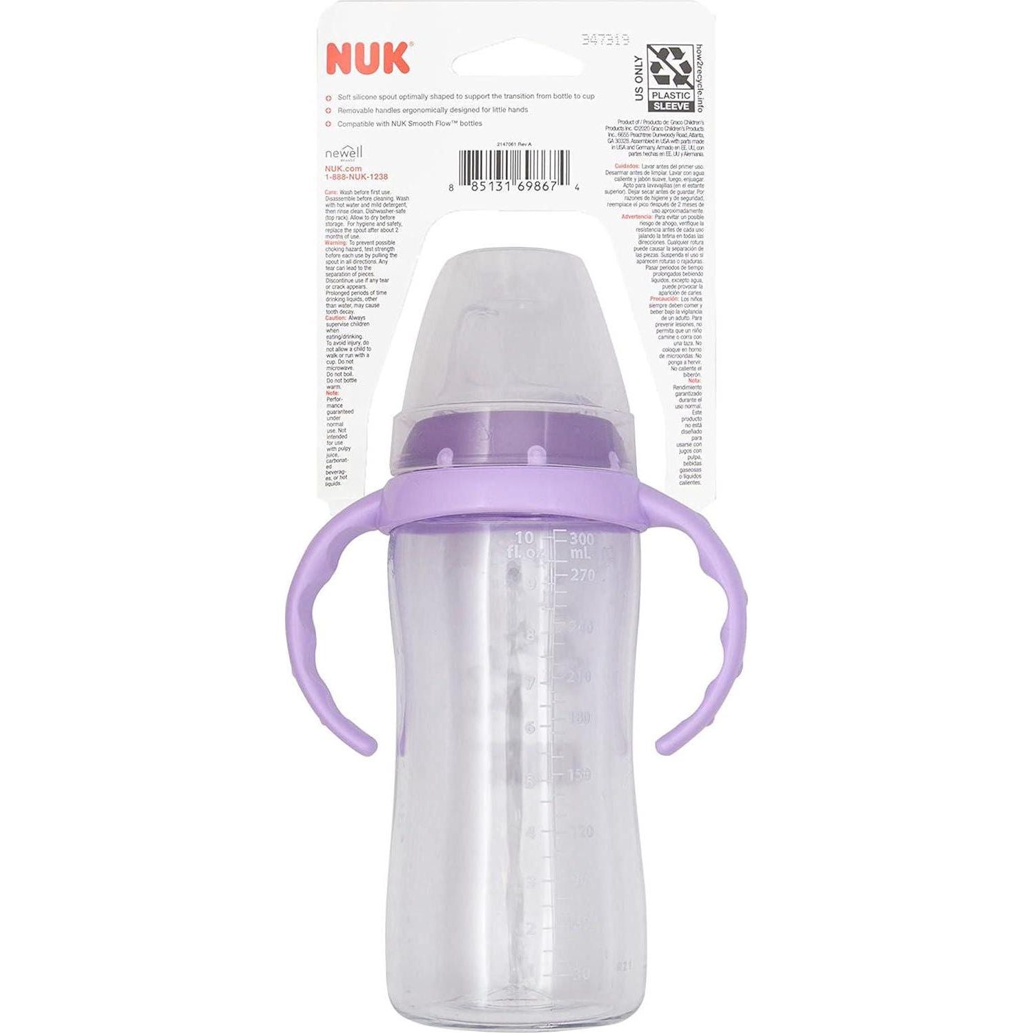 NUK Large Learner Tritan Cup, 10 Oz, 8+ Months BPA Free, Spill Proof Sippy Cup,885131698674