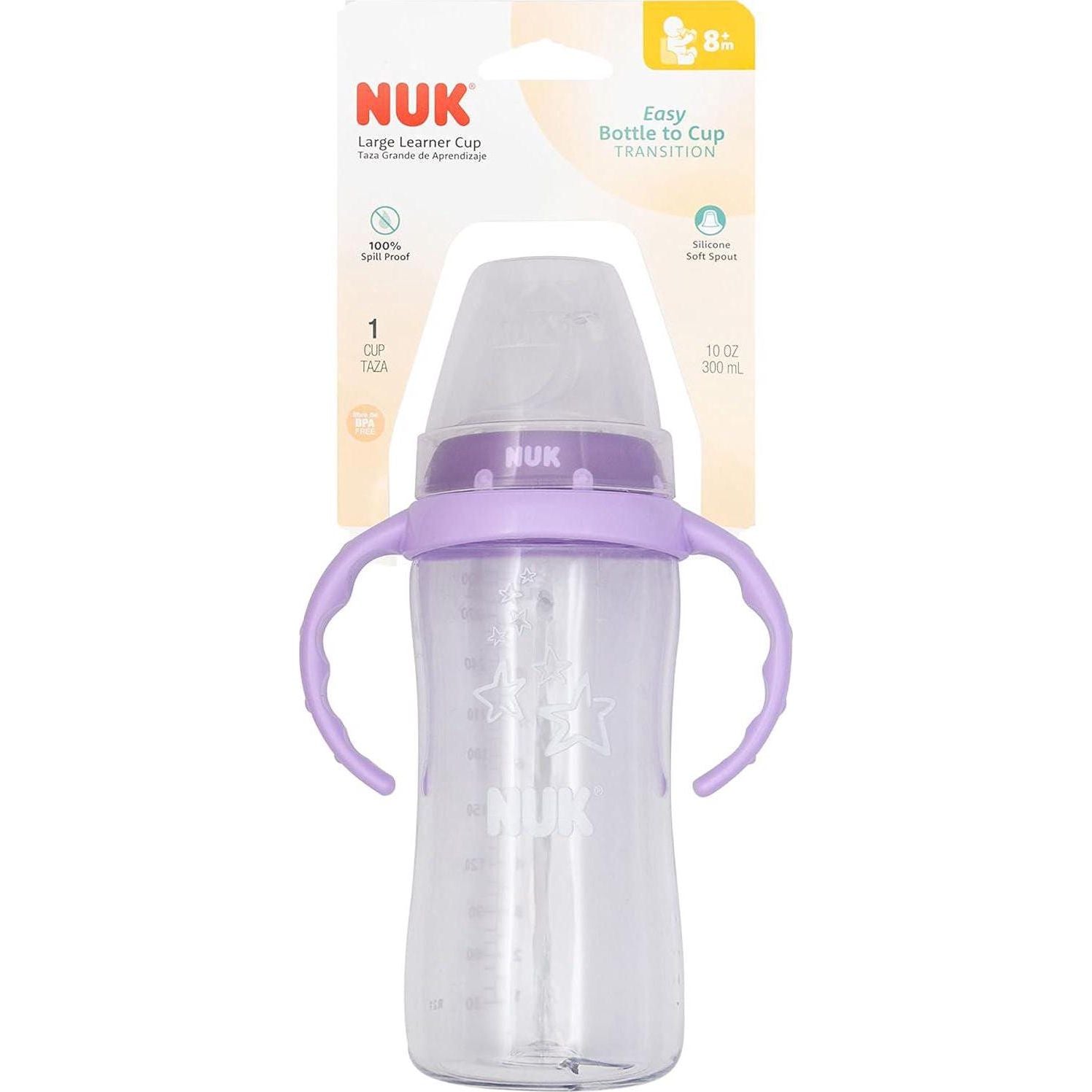 NUK Large Learner Tritan Cup, 10 Oz, 8+ Months BPA Free, Spill Proof Sippy Cup,885131698674