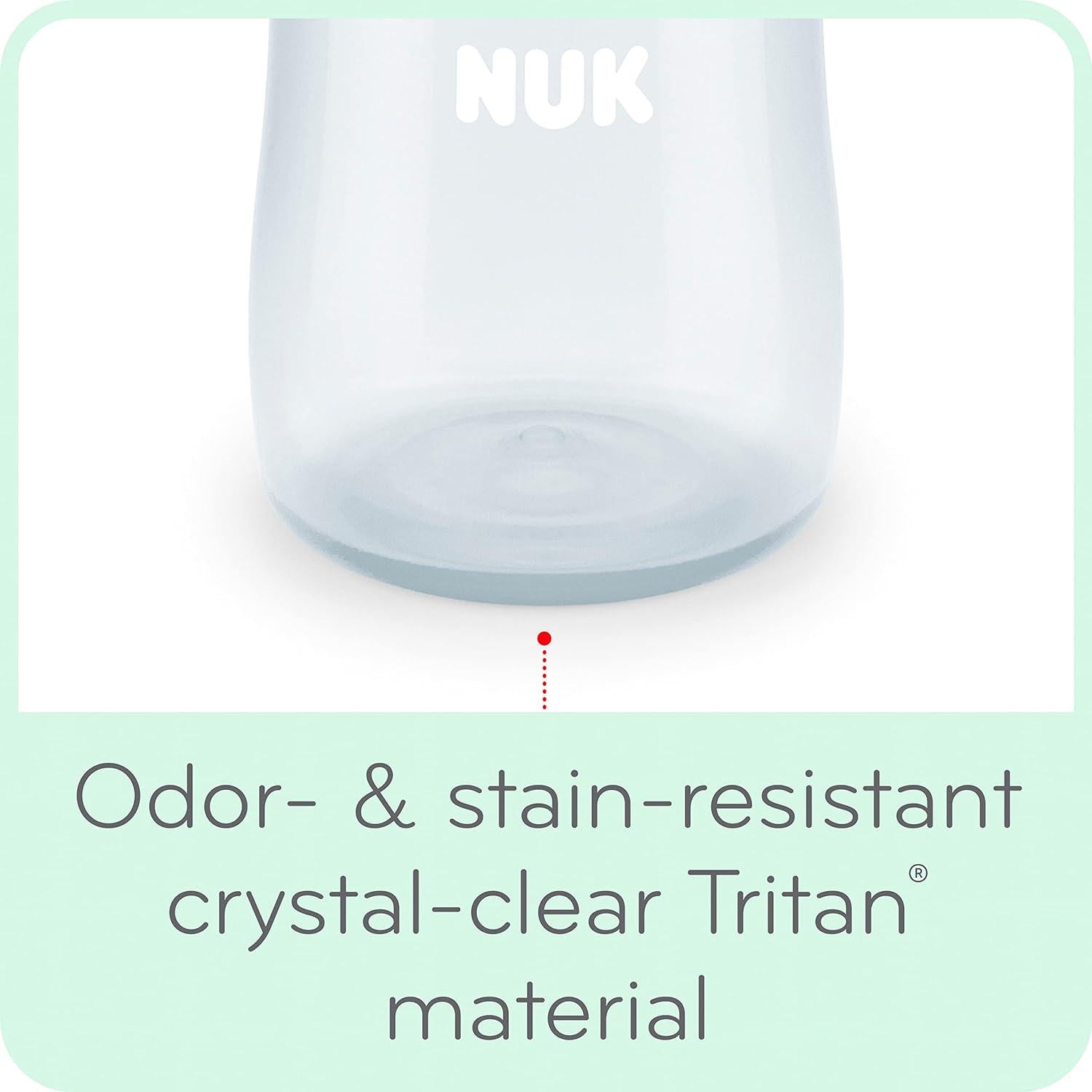 NUK Learner Cup, 10 Ounce, Tritan Gray Star BPA Free, Spill Proof Sippy Cup,885131698667
