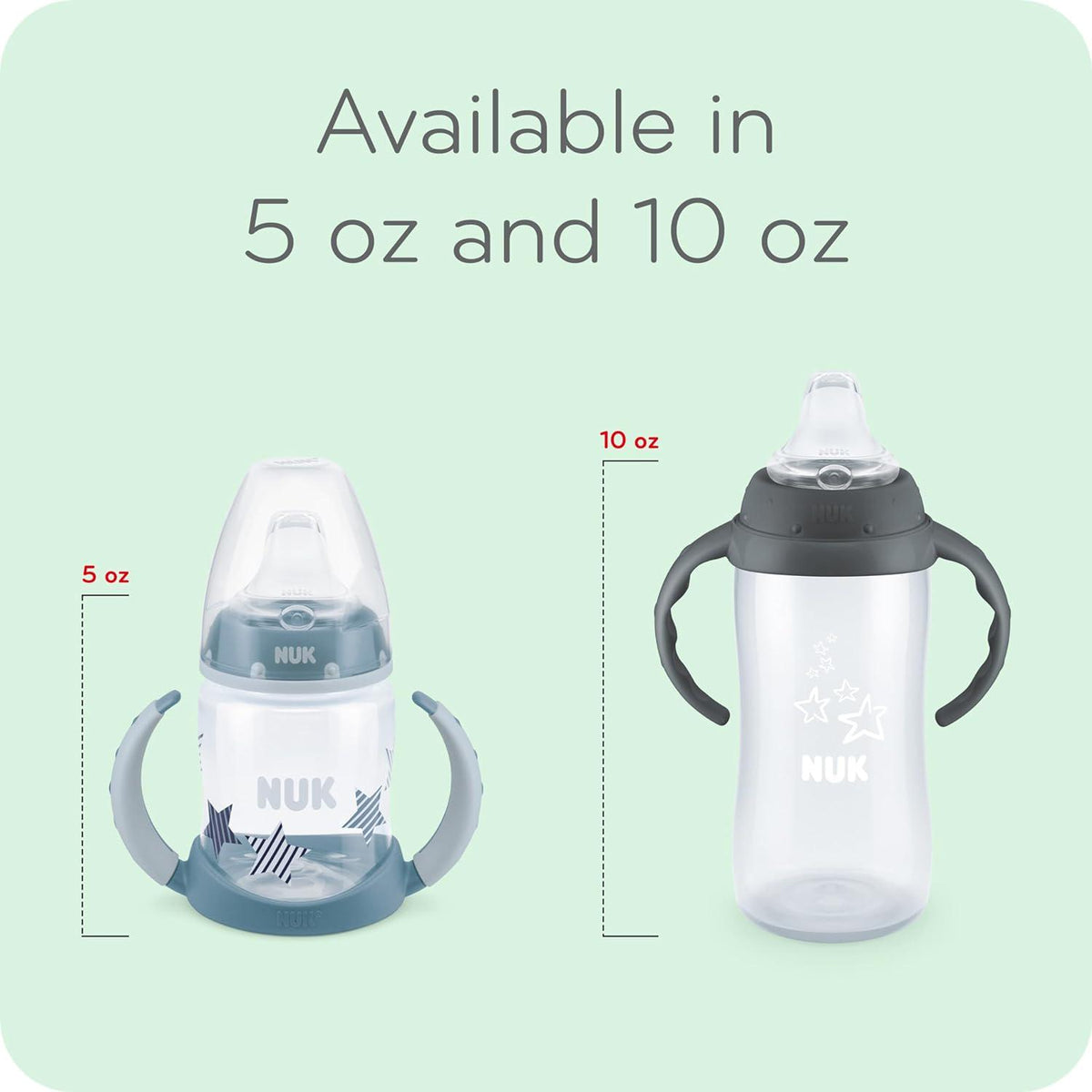 NUK Learner Cup, 10 Oz, 8+ Months, 2 Count BPA Free, Spill Proof Sippy Cup,885131699961