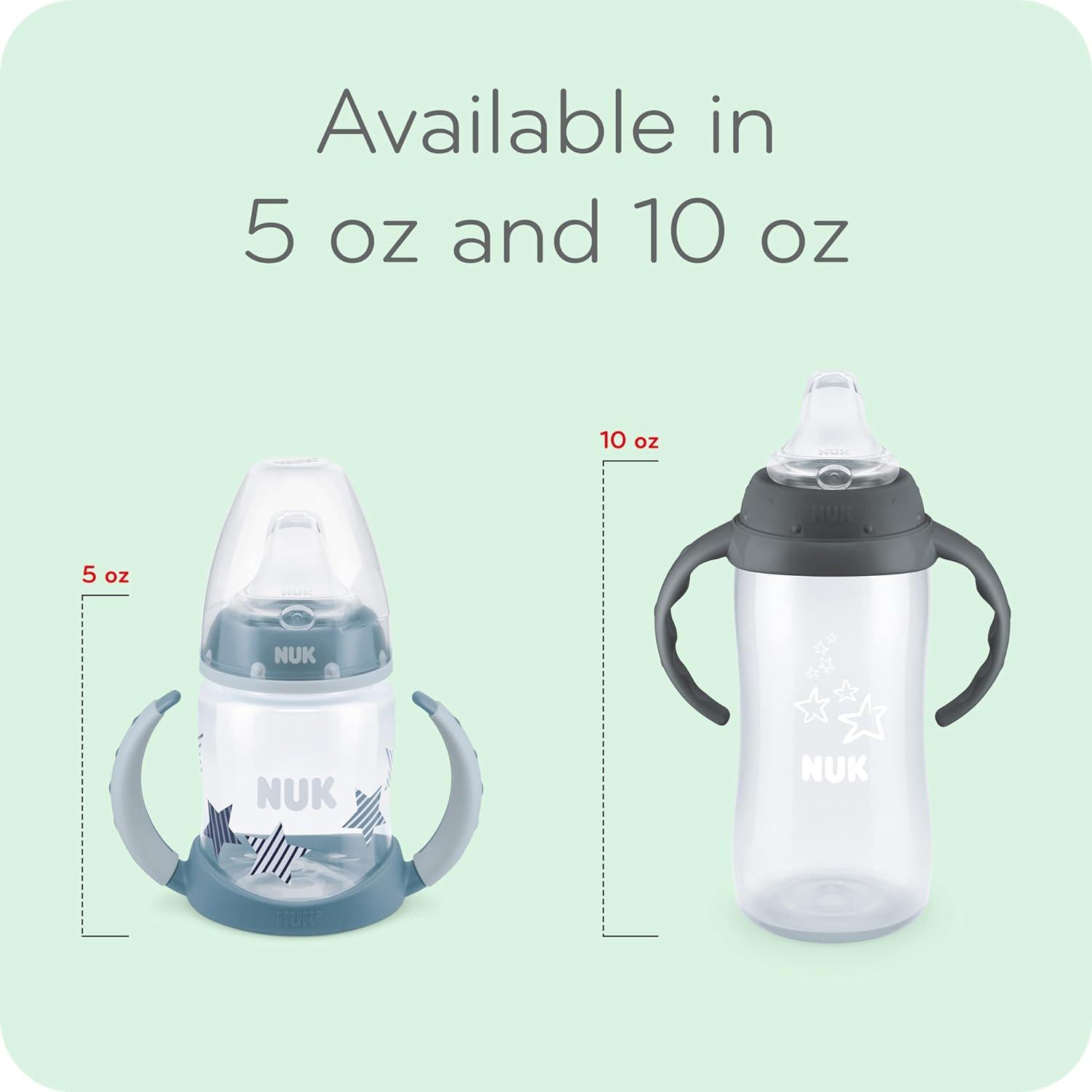 NUK Mickey Mouse Large Learner Cup 10oz 2pk BPA Free, Spill Proof Sippy Cup,885131701060