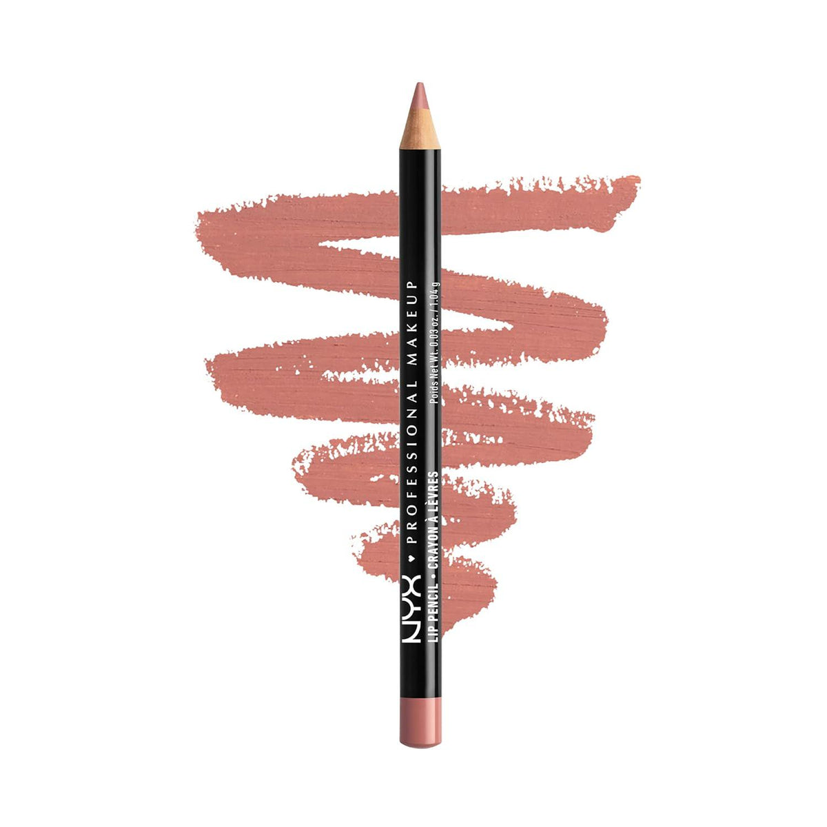 NYX PROFESSIONAL MAKEUP Slim Lip Pencil, Long-Lasting Creamy Lip Liner - Nude Pink,