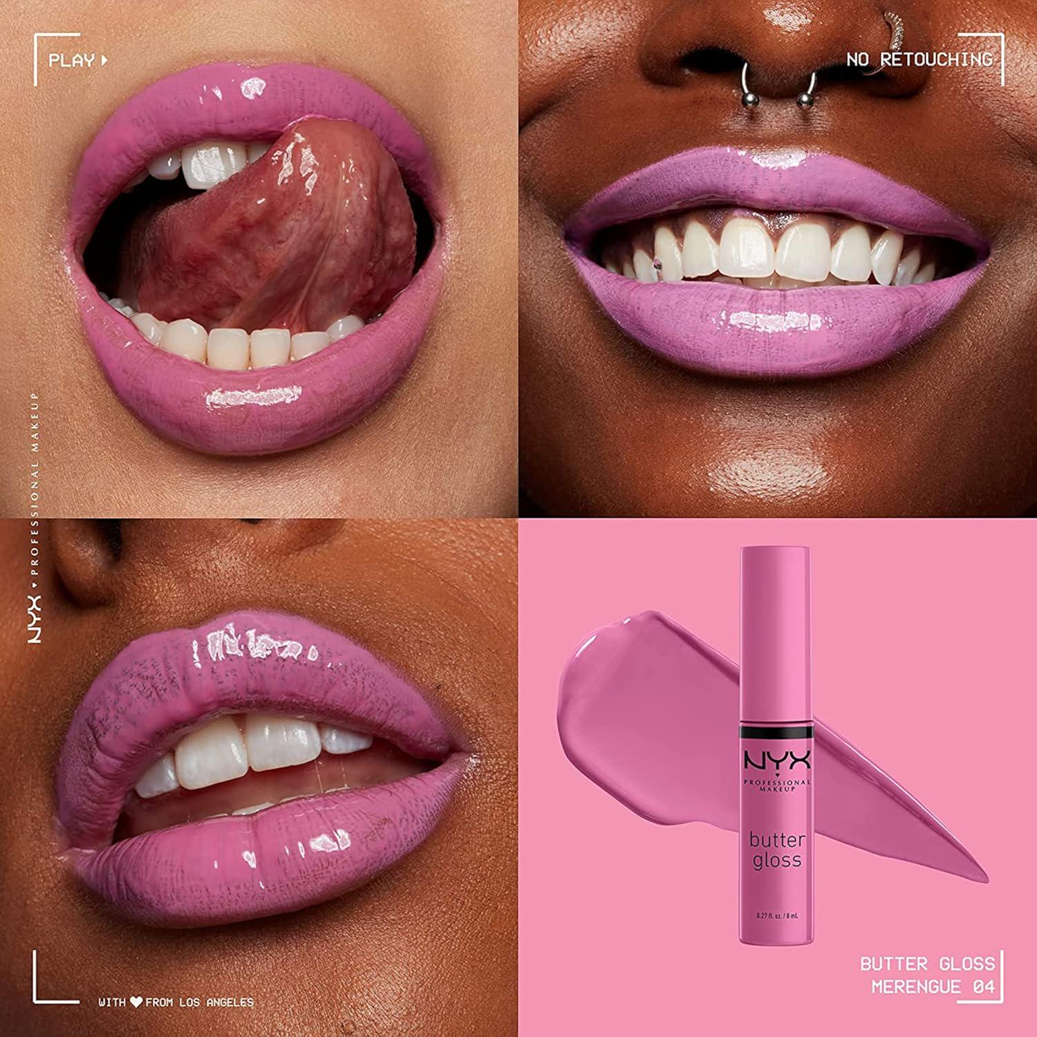 NYX PROFESSIONAL MAKEUP Butter Gloss, Non-Sticky Lip Gloss - Merengue (Pink Lilac),