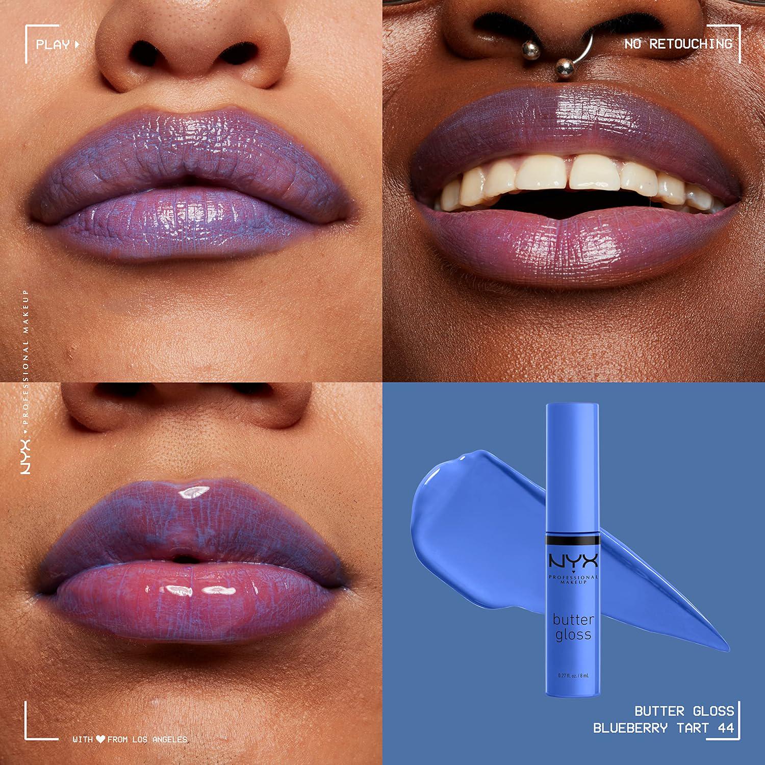 NYX PROFESSIONAL MAKEUP Butter Gloss, Non-Sticky Lip Gloss - Blueberry Tart (Periwinkle Blue),