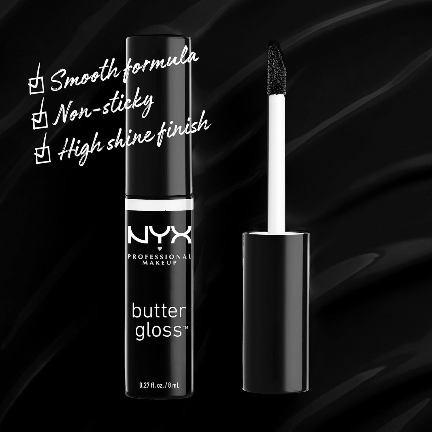NYX PROFESSIONAL MAKEUP Butter Gloss, Non-Sticky Lip Gloss - Licorice (Black),