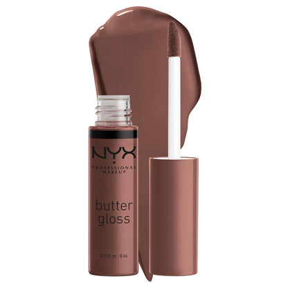 NYX PROFESSIONAL MAKEUP Butter Gloss, Non-Sticky Lip Gloss - Ginger Snap (Chocolate Brown),