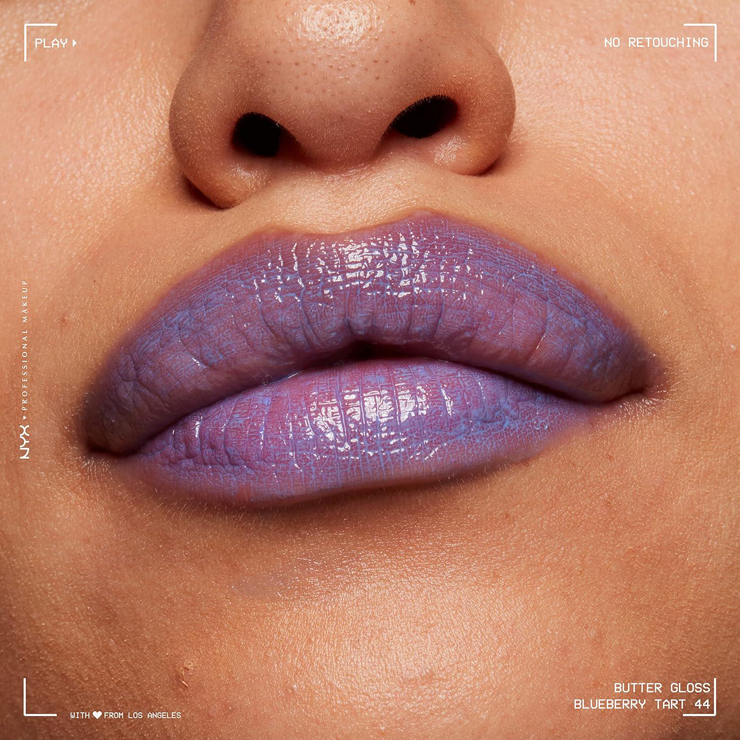 NYX PROFESSIONAL MAKEUP Butter Gloss, Non-Sticky Lip Gloss - Blueberry Tart (Periwinkle Blue),
