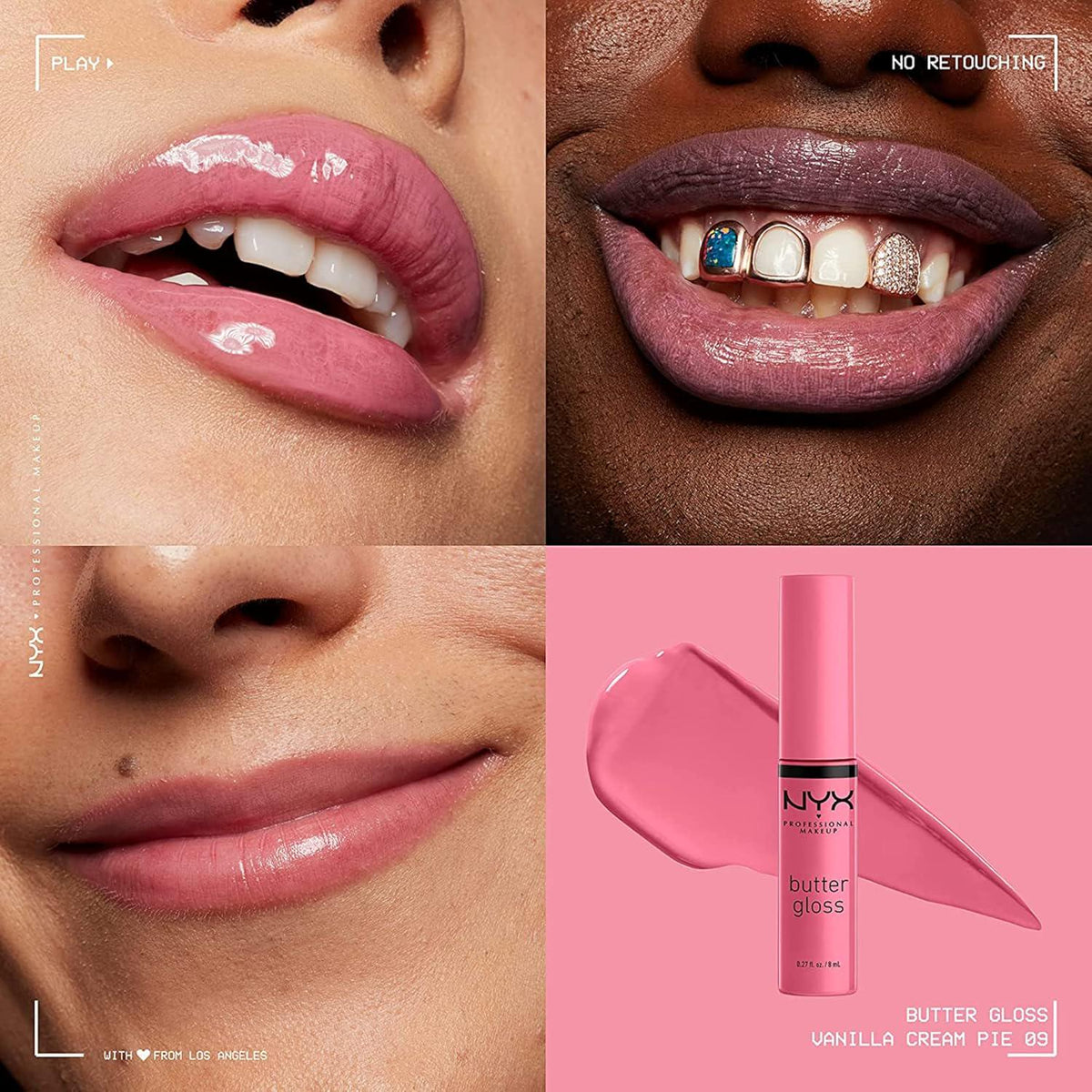 NYX PROFESSIONAL MAKEUP Butter Gloss, Non-Sticky Lip Gloss - Vanilla Cream Pie (Mauve),