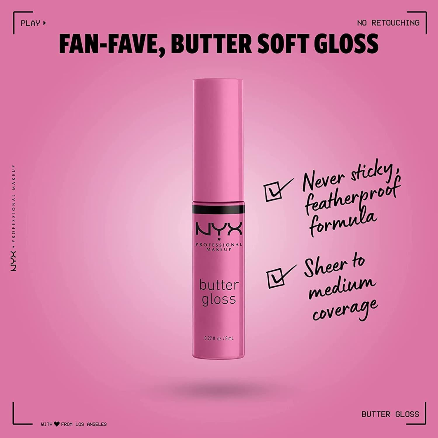 NYX PROFESSIONAL MAKEUP Butter Gloss, Non-Sticky Lip Gloss - Merengue (Pink Lilac),