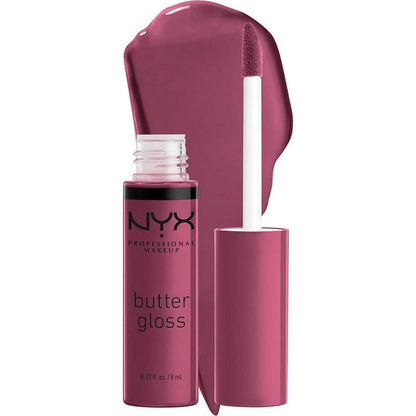 NYX PROFESSIONAL MAKEUP Butter Gloss, Non-Sticky Lip Gloss - Cranberry Pie (Mauve Purple),
