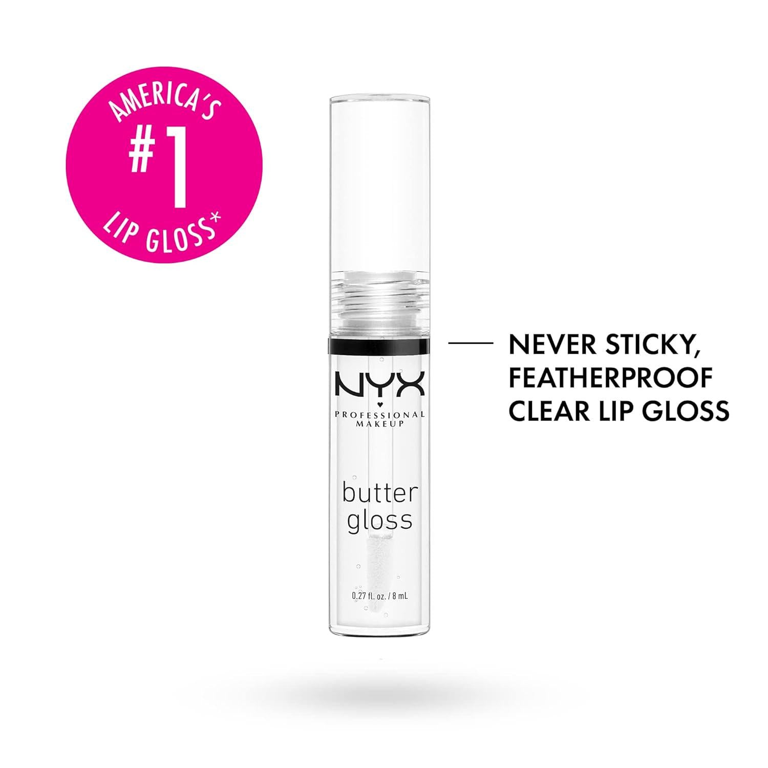 NYX PROFESSIONAL MAKEUP Slim Lip Pencil (Peakaboo Neutral) + Butter Gloss (Sugar Glass, Clear), 3-Pack Bundle,