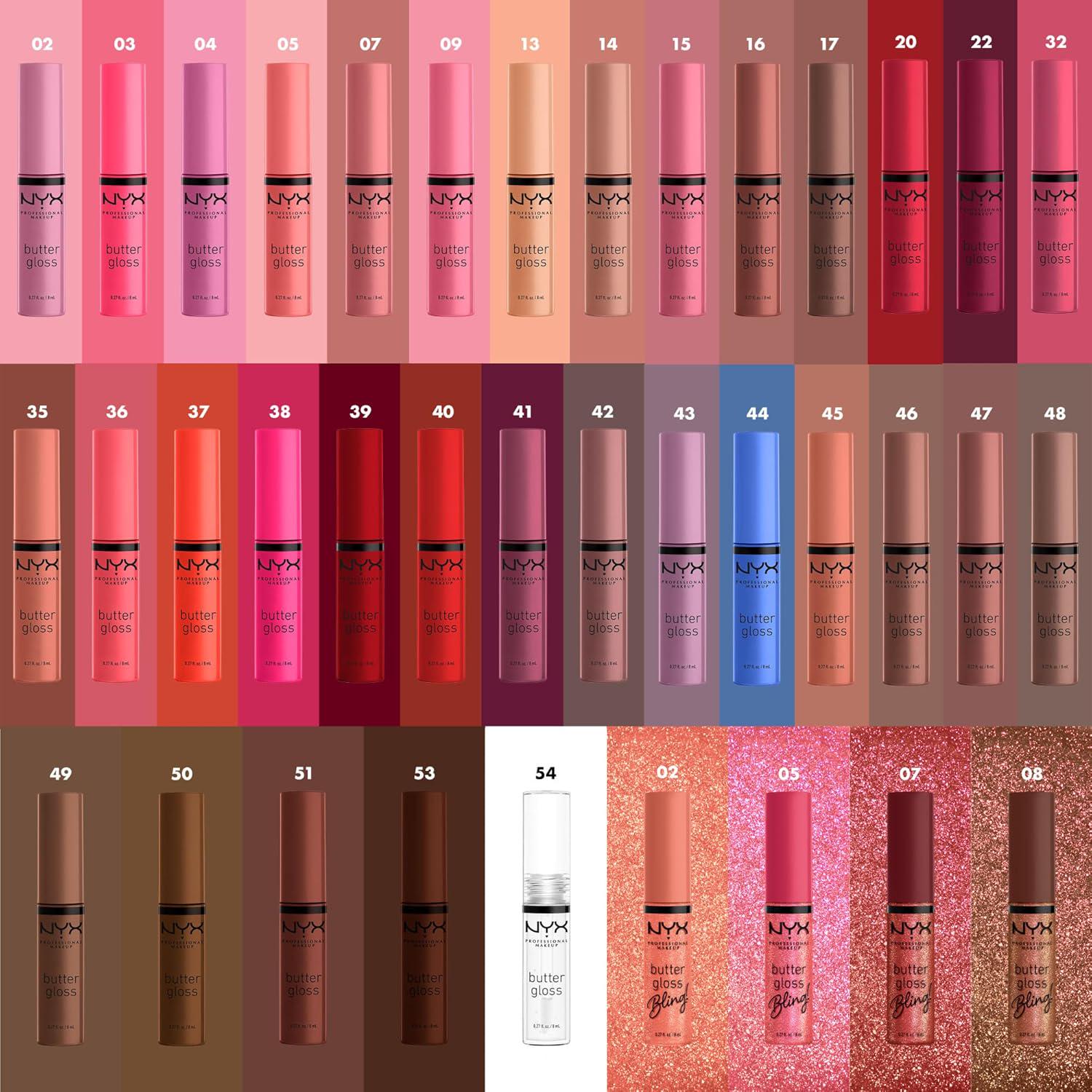 NYX PROFESSIONAL MAKEUP Butter Gloss Bling Lip Gloss, Non Sticky And Shiny Vegan Lip Makeup - She Got Money,