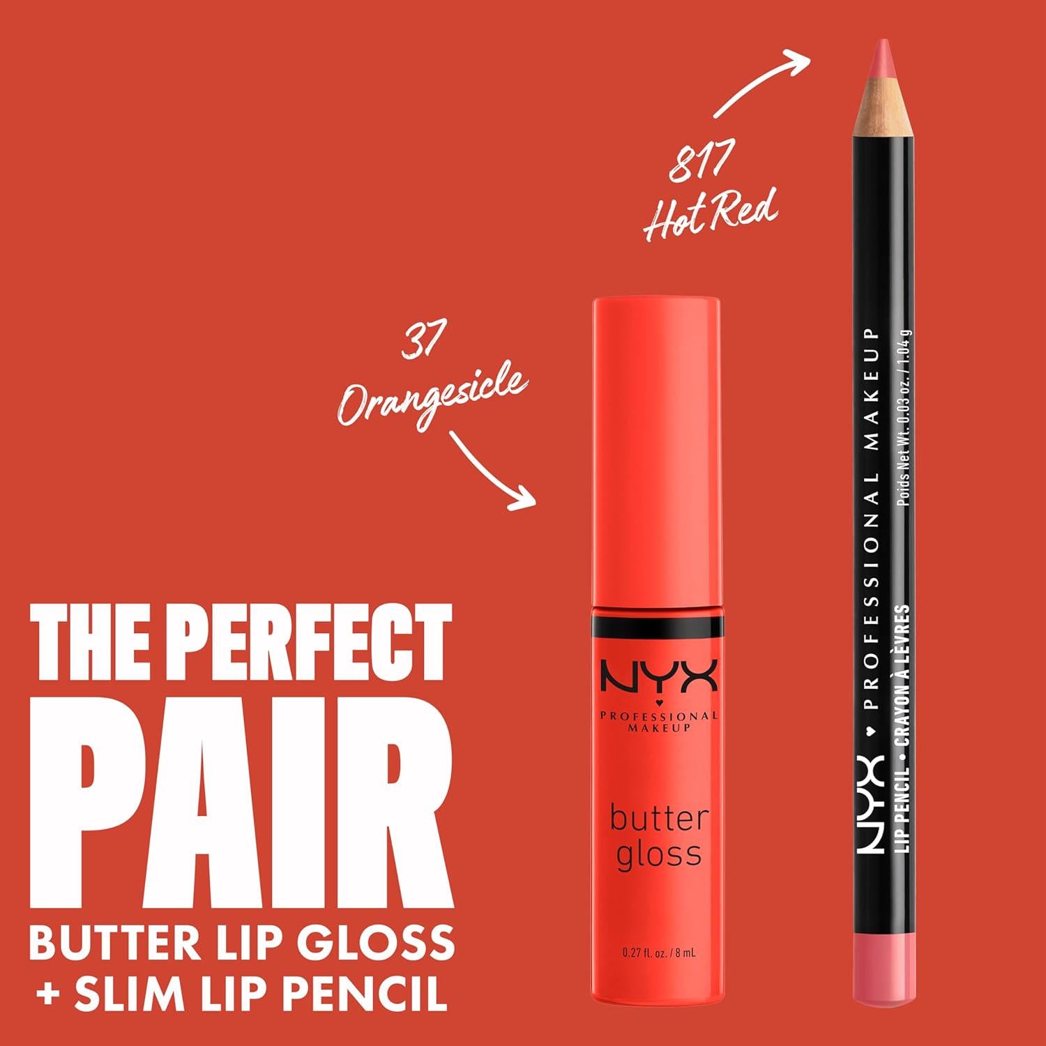 NYX PROFESSIONAL MAKEUP Butter Gloss, Non-Sticky Lip Gloss - Orangesicle (Orange),