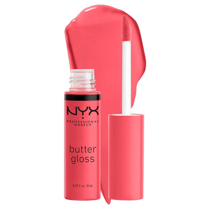 NYX PROFESSIONAL MAKEUP Butter Gloss, Non-Sticky Lip Gloss - Sorbet (Vibrant Coral),