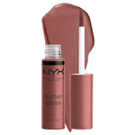 NYX PROFESSIONAL MAKEUP Butter Gloss Brown Sugar, Non-Sticky Lip Gloss - Spiked Toffee (Brown Mauve),