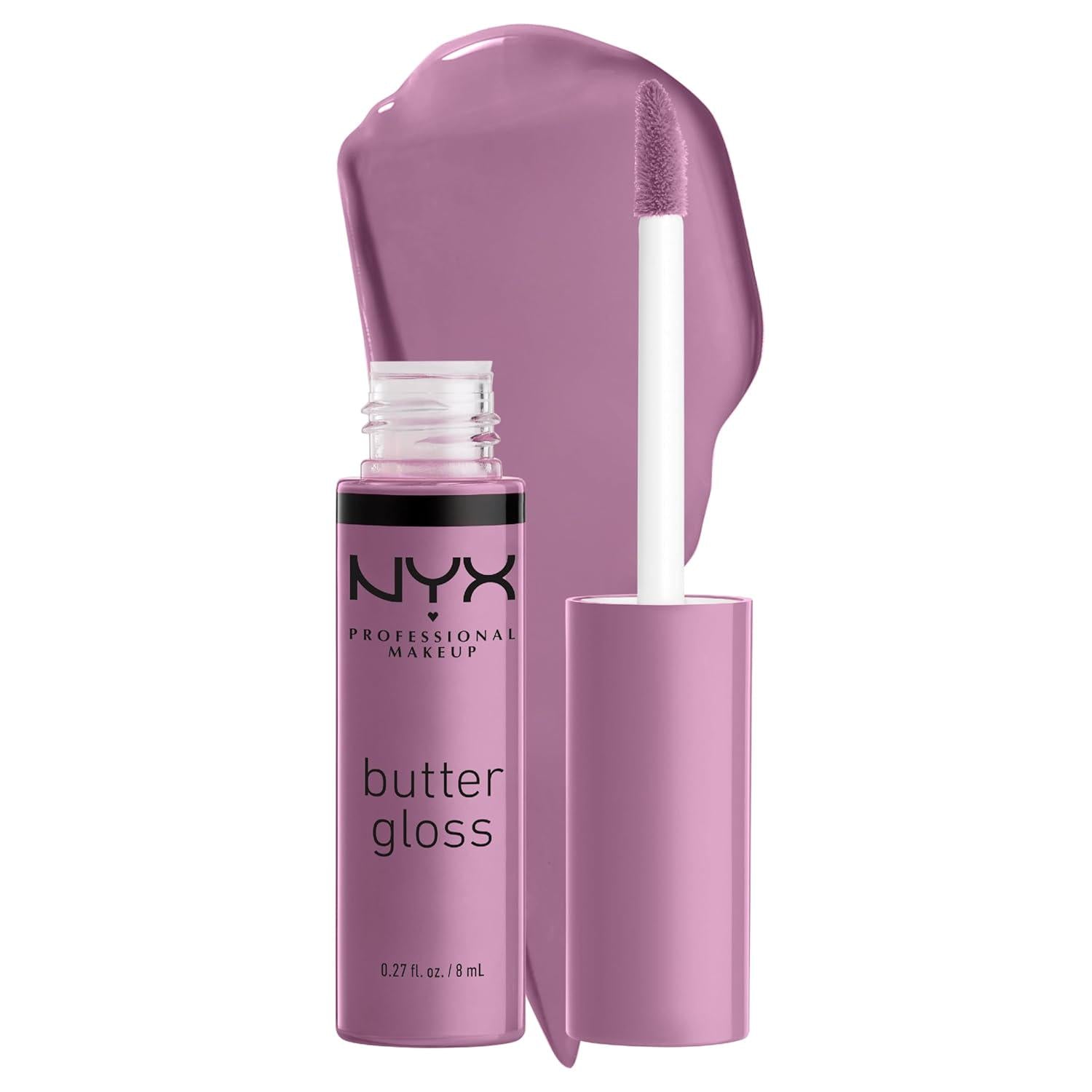 NYX PROFESSIONAL MAKEUP Butter Gloss, Non-Sticky Lip Gloss - Marshmallow (Muted Lilac),