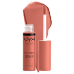 NYX PROFESSIONAL MAKEUP Butter Gloss, Non-Sticky Lip Gloss - Bit Of Honey (Peach Nude),