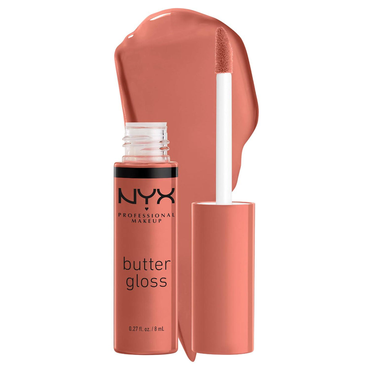 NYX PROFESSIONAL MAKEUP Butter Gloss, Non-Sticky Lip Gloss - Bit Of Honey (Peach Nude),
