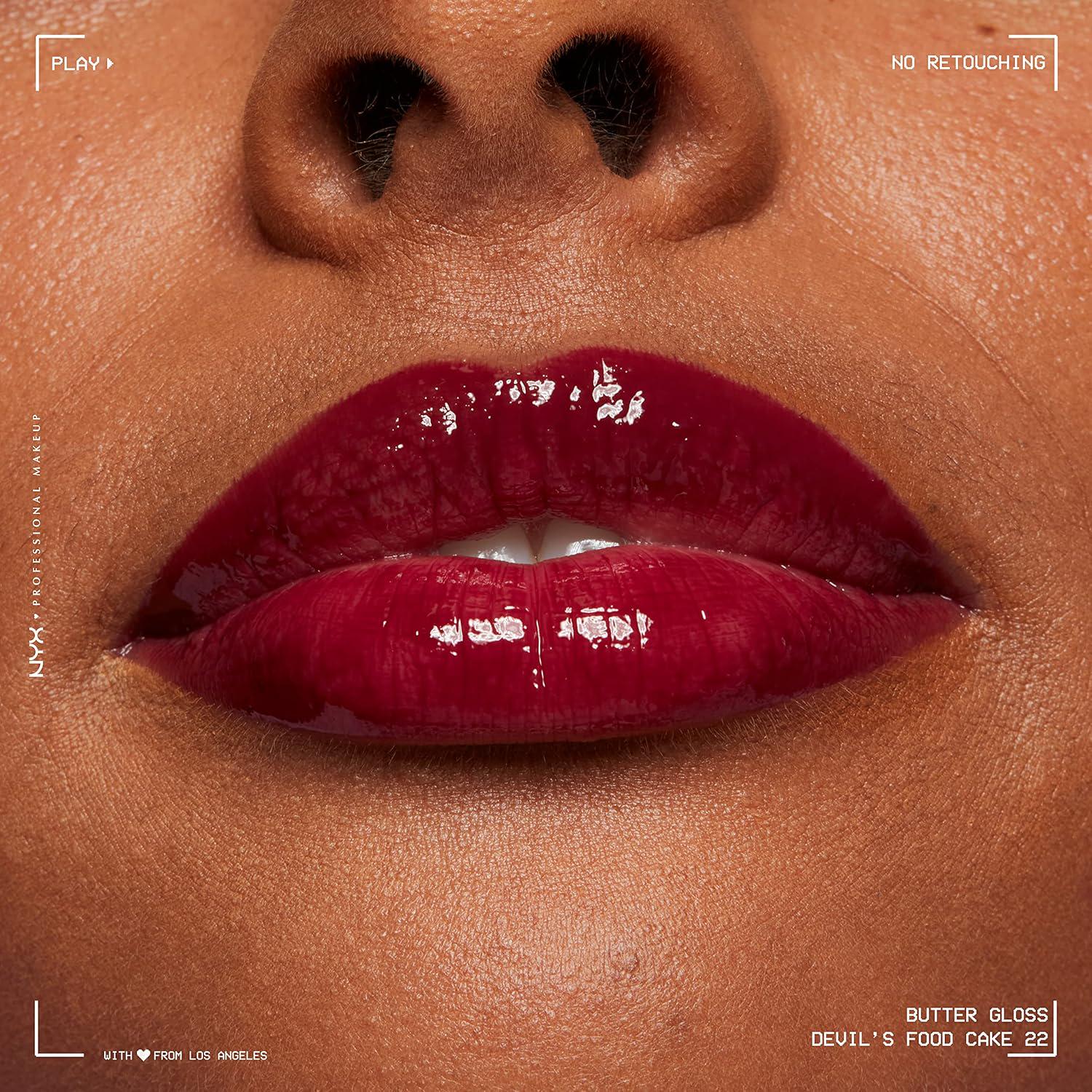 NYX PROFESSIONAL MAKEUP Butter Gloss, Non-Sticky Lip Gloss - Devil's Food Cake (Deep Plum),