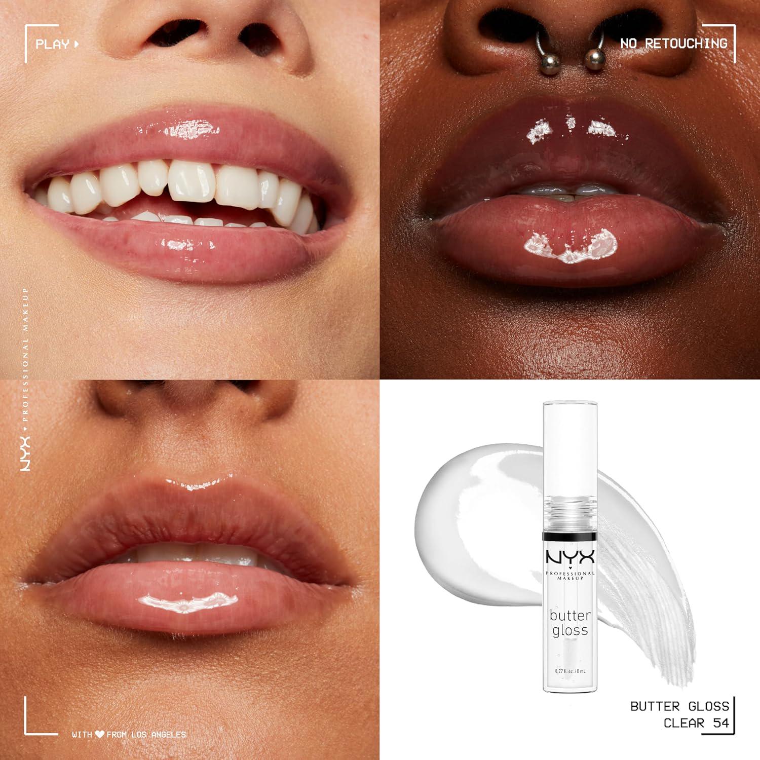 NYX PROFESSIONAL MAKEUP Butter Gloss, Non-Sticky Lip Gloss - Sugar Glass (Clear),