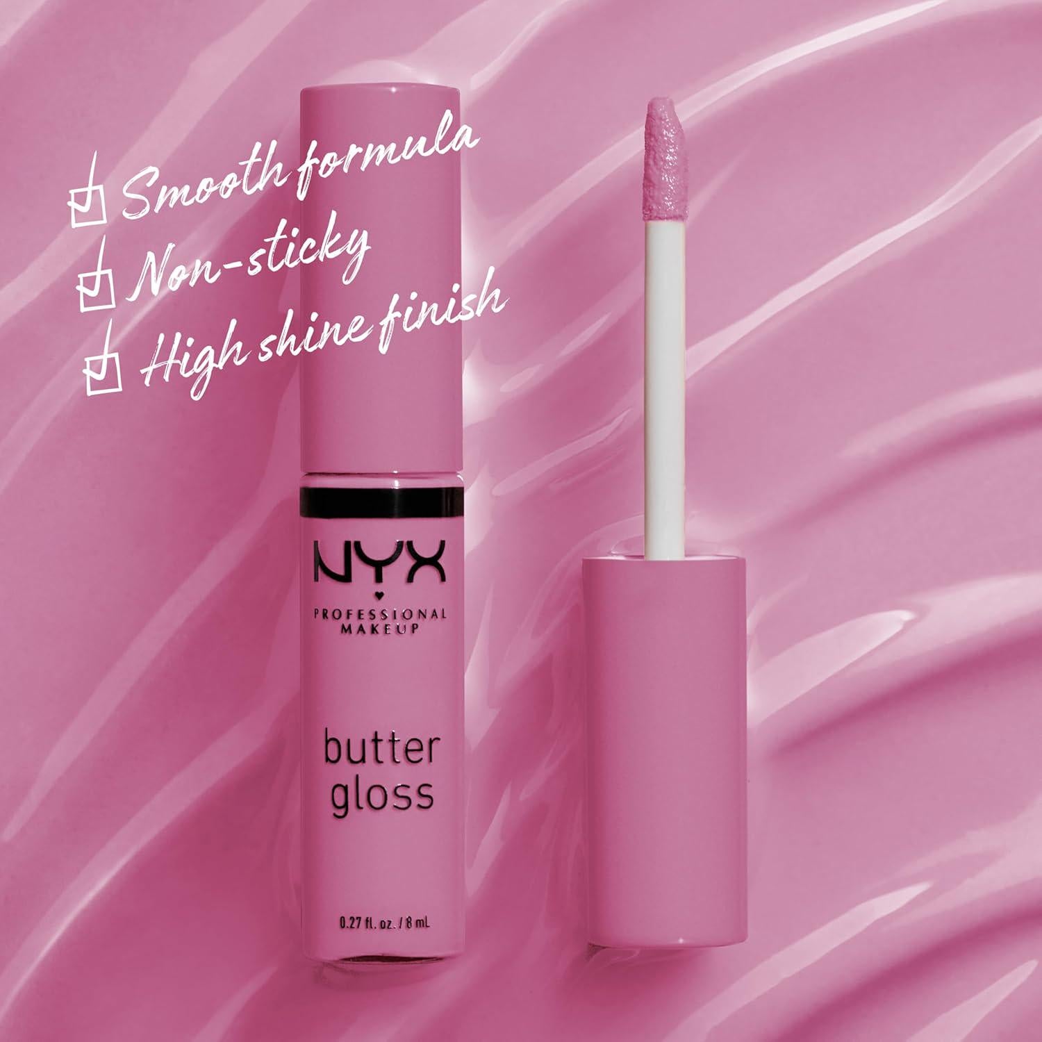 NYX PROFESSIONAL MAKEUP Butter Gloss, Non-Sticky Lip Gloss - Eclair (Pink),