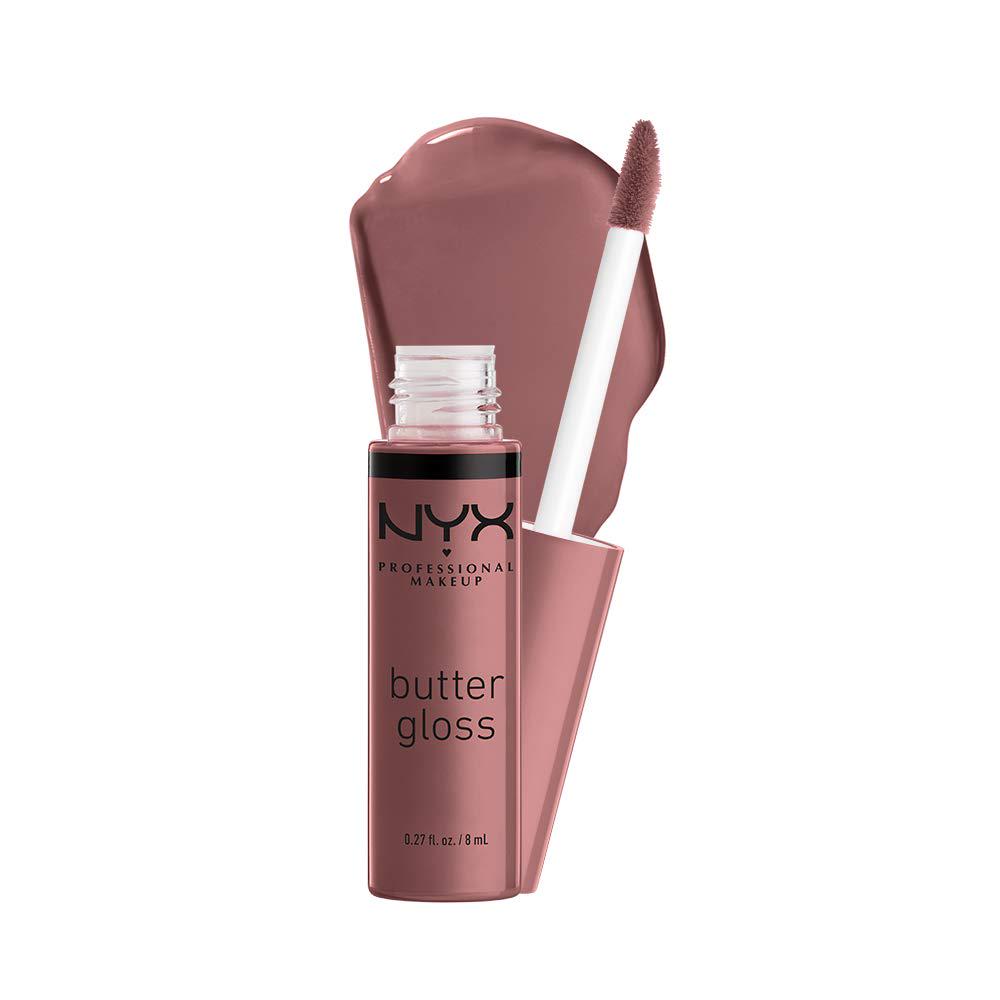 NYX PROFESSIONAL MAKEUP Butter Gloss, Non-Sticky Lip Gloss - Cinnamon Roll (Dusty Nude Mauve),