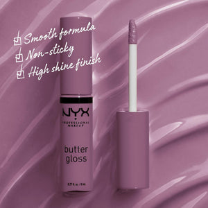 NYX PROFESSIONAL MAKEUP Butter Gloss, Non-Sticky Lip Gloss - Marshmallow (Muted Lilac),