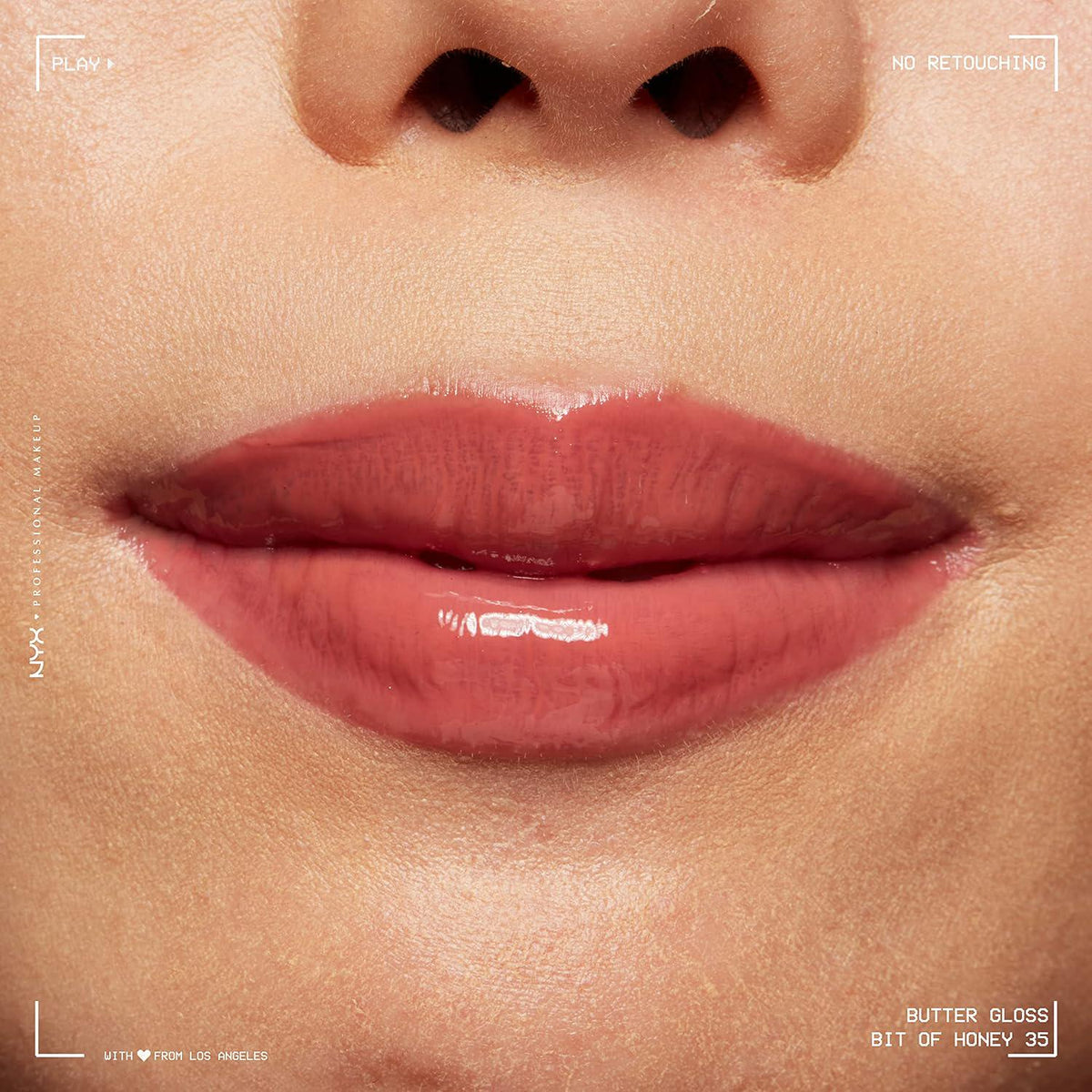 NYX PROFESSIONAL MAKEUP Butter Gloss, Non-Sticky Lip Gloss - Bit Of Honey (Peach Nude),